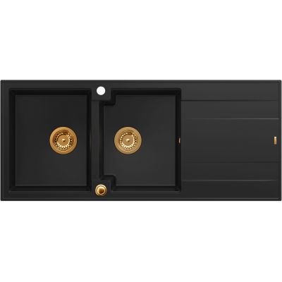 Zlewozmywak GraniteQ 116x50 cm czarny HQE11650U7PVDC1P2O Quadron Evan