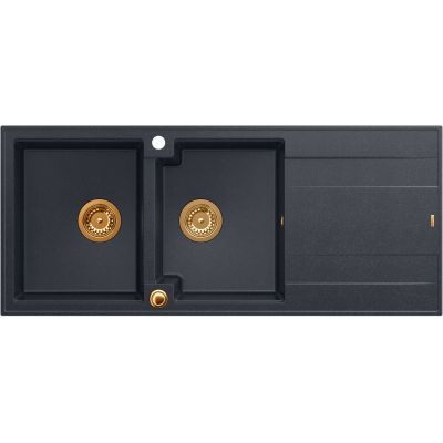 Zlewozmywak GraniteQ 116x50 cm czarny HQE11650U8PVDC1P2O Quadron Evan