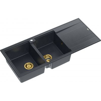 Zlewozmywak GraniteQ 116x50 cm czarny HQE11650U8PVDG1P2O Quadron Evan