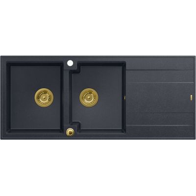 Zlewozmywak GraniteQ 116x50 cm czarny HQE11650U8PVDG1P2O Quadron Evan