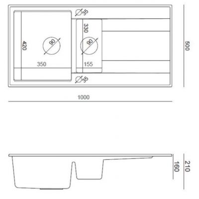 Zlewozmywak GraniteQ 100x50 cm HQE5510050U5BSP2O Quadron Evan