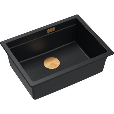 Quadron Logan 100 zlewozmywak 56x45 cm Graniteq czarny/miedziany HQJ6045U7_PVDC1_U