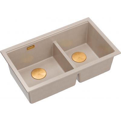 Zlewozmywak GraniteQ 76x45 cm beżowy HQL7645U2PVDC1U Quadron Logan