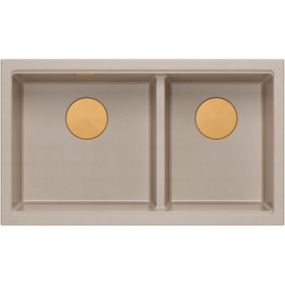 Zlewozmywak GraniteQ 76x45 cm beżowy HQL7645U2PVDC1U Quadron Logan