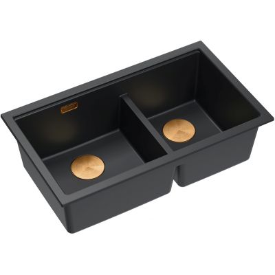 Zlewozmywak GraniteQ 76x45 cm czarny HQL7645U7PVDC1U Quadron Logan