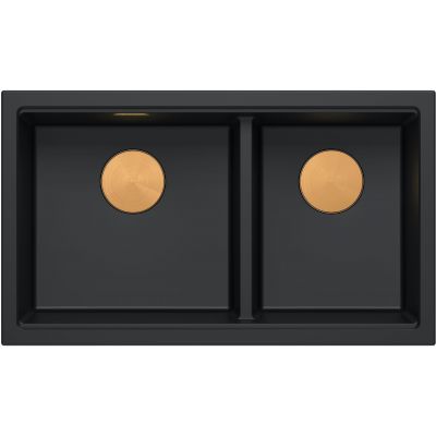 Zlewozmywak GraniteQ 76x45 cm czarny HQL7645U7PVDC1U Quadron Logan