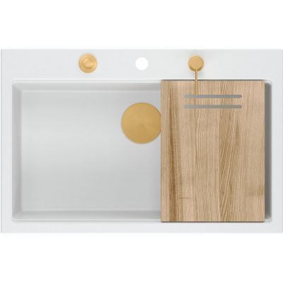 Zlewozmywak GraniteQ 75x49 cm biały HQM7650U1FMPVDC1 Quadron Marc