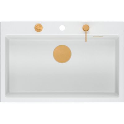 Zlewozmywak GraniteQ 75x49 cm biały HQM7650U1FMPVDC1 Quadron Marc