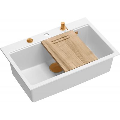 Zlewozmywak GraniteQ 76x50 cm HQM7650U1PVDC1 Quadron Marc