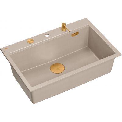 Zlewozmywak GraniteQ 76x50 cm beżowy HQM7650U2PVDC1 Quadron Marc