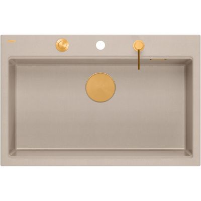 Zlewozmywak GraniteQ 76x50 cm beżowy HQM7650U2PVDC1 Quadron Marc