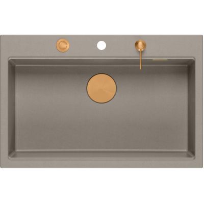 Zlewozmywak GraniteQ 76x50 cm szary/grafitowy/onyx-beżowy HQM7650U4PVDC1 Quadron Marc