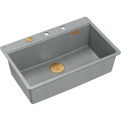 Zlewozmywak GraniteQ 75x49 cm szary/grafitowy/onyx HQM7650U5FMPVDC1 Quadron Marc