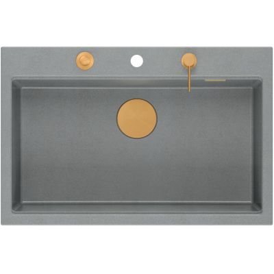 Zlewozmywak GraniteQ 75x49 cm szary/grafitowy/onyx HQM7650U5FMPVDC1 Quadron Marc