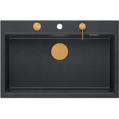 Zlewozmywak GraniteQ 75x49 cm czarny HQM7650U8FMPVDC1 Quadron Marc