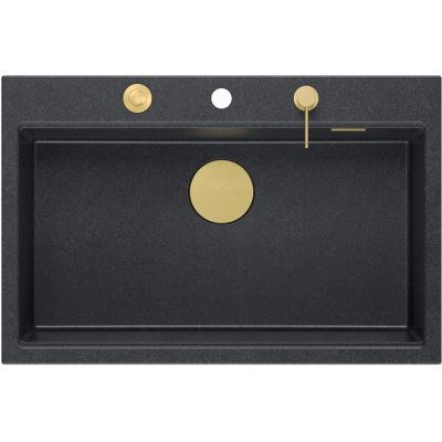 Zlewozmywak GraniteQ 75x49 cm czarny HQM7650U8FMPVDG1 Quadron Marc