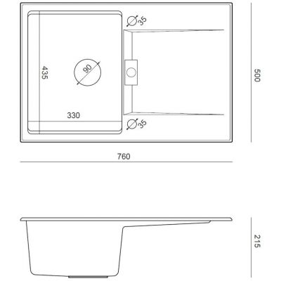 Zlewozmywak GraniteQ 76x50 cm HQO7650U5PVDG1 Quadron Owen