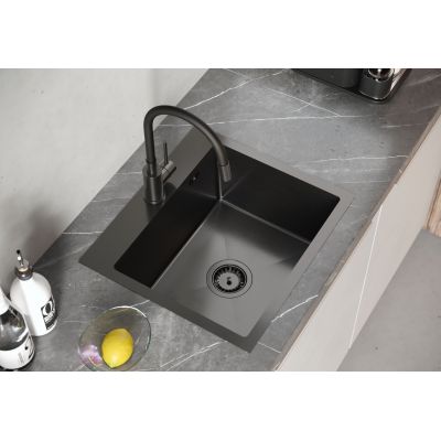 Zlewozmywak z akcesoriami 58x45 cm ZH5845PVDBLM Quadron Luke