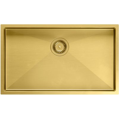 Zlewozmywak stalowy z syfonem 74x44 cm złoty MF7444PVDBSG1 Quadron Anthony