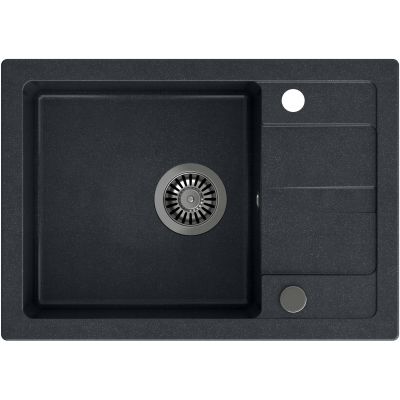 Zlewozmywak z baterią i dozownikiem czarny / stal TQ6244RSCZ Quadron Ready Smart