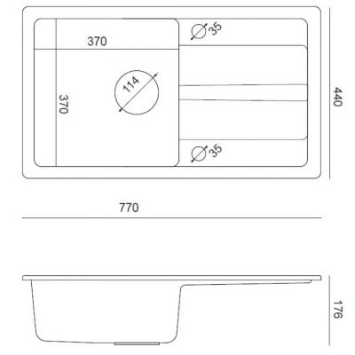 Zlewozmywak z baterią beżowy/beżowy TQ7744GMBEZ Quadron Go Max