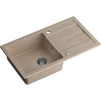 Zlewozmywak z baterią i dozownikiem beżowy / stal TQ7744RMBEZ Quadron Ready Max