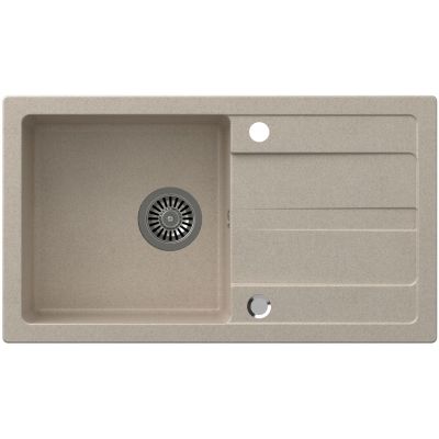 Zlewozmywak z baterią i dozownikiem beżowy / stal TQ7744RMBEZ Quadron Ready Max