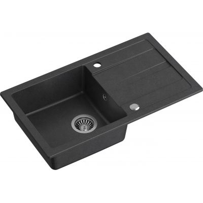 Zlewozmywak z baterią i dozownikiem czarny / stal TQ7744RMCZ Quadron Ready Max