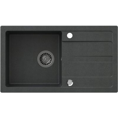 Zlewozmywak z baterią i dozownikiem czarny / stal TQ7744RMCZ Quadron Ready Max