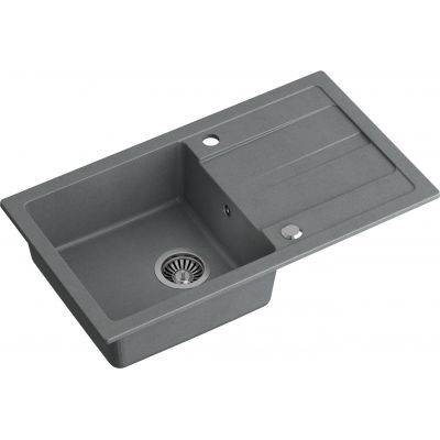 Zlewozmywak z baterią i dozownikiem szary / stal TQ7744RMSZ Quadron Ready Max