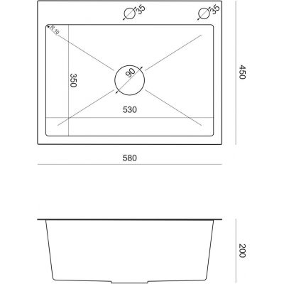 Zlewozmywak z akcesoriami 58x45 cm ZH5845PVDBLM Quadron Luke