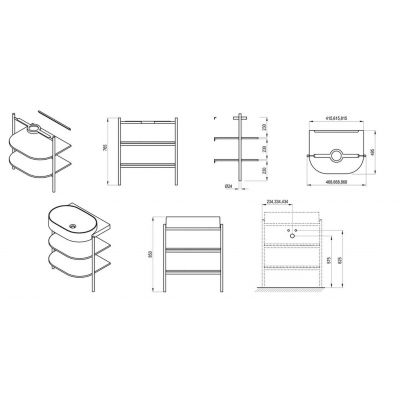 Konsola podumywalkowa 46.8x49.5x76.5 cm podumywalkowa stojąca biała D80000E004 Ravak Yard