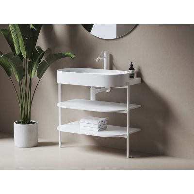 Konsola podumywalkowa 86.8x49.5x76.5 cm podumywalkowa stojąca biała D80000E006 Ravak Yard
