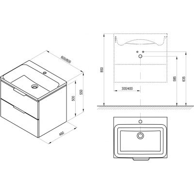 Szafka 80x46x50 cm podumywalkowa wisząca biała X000001819 Ravak Comfort
