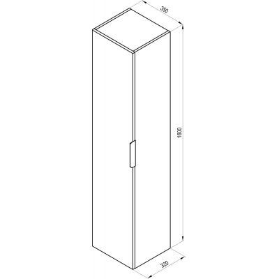 Szafka 35x32x160 cm boczna wisząca biała X000001821 Ravak Comfort