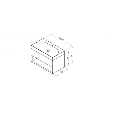 Szafka 60x45x43 cm podumywalkowa wisząca biała X000001855 Ravak Lite
