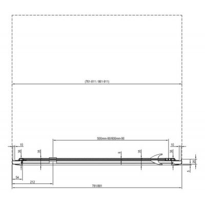 Drzwi prysznicowe 90 cm uchylne 03G70U00Z1 Ravak Pivot