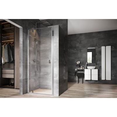 Drzwi prysznicowe 80 cm uchylne srebrny połysk/szkło przezroczyste 03O40C00Z1 Ravak Nexty