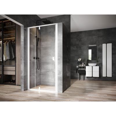 Drzwi prysznicowe 100 cm uchylne biały mat/szkło przezroczyste 03OA0E01Z1 Ravak Nexty