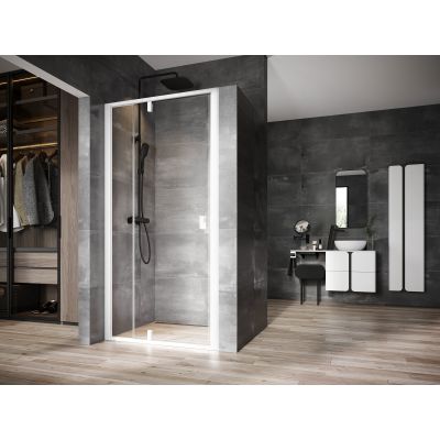 Drzwi prysznicowe 61 cm uchylne biały mat/szkło przezroczyste 03OG0E01Z1 Ravak Nexty