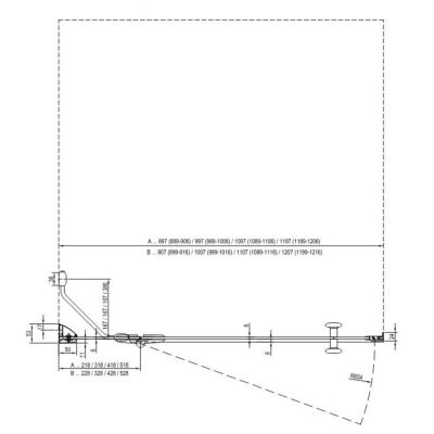 Drzwi prysznicowe 90 cm uchylne chrom połysk/szkło przezroczyste 0SL7AA00Z1 Ravak SmartLine