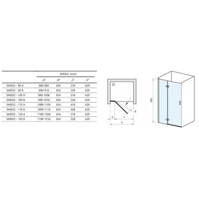 Drzwi prysznicowe 100 cm uchylne chrom połysk/szkło przezroczyste 0SLAAA00Z1 Ravak SmartLine