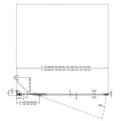 Drzwi prysznicowe 110 cm uchylne chrom połysk/szkło przezroczyste 0SLGBA00Z1 Ravak SmartLine
