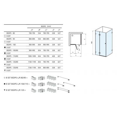 Kabina prysznicowa 100x80 cm prostokątna chrom połysk/szkło przezroczyste 0ULA4A00Z1 Ravak Brillant