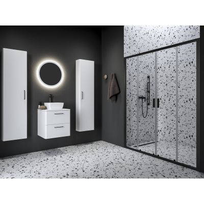 Drzwi prysznicowe 190 cm rozsuwane czarny mat/szkło przezroczyste 0YML0300Z1 Ravak Blix II