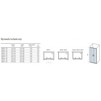 Drzwi prysznicowe 170 cm rozsuwane aluminium połysk/szkło przezroczyste 0YMV0C00Z1 Ravak Blix II
