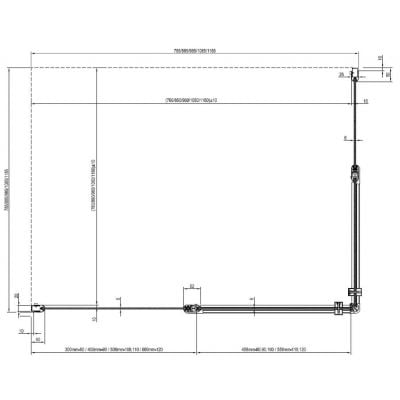 Drzwi prysznicowe 90 cm uchylne czarny mat/szkło przezroczyste 1QV70300Z1 Ravak Chrome