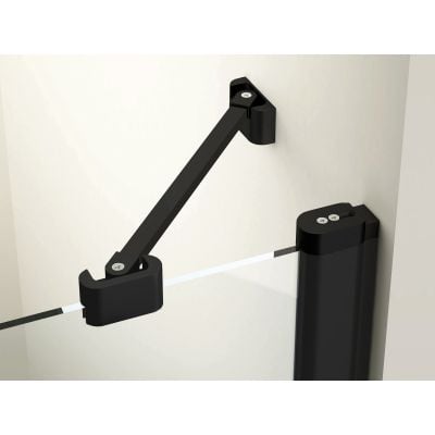 Drzwi prysznicowe 110 cm uchylne czarny mat/szkło przezroczyste 1QVD0300Z1 Ravak Chrome