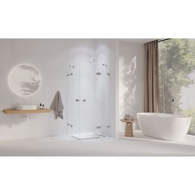 Kabina prysznicowa 80x80 cm kwadratowa chrom połysk/szkło przezroczyste 1UV44A00Z1 Ravak Brillant