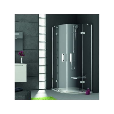 Kabina prysznicowa 90x90 cm półokrągła chrom połysk/szkło przezroczyste 3S277A00Y1 Ravak SmartLine